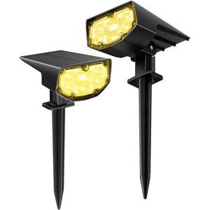 Solar Outdoor Lights, ‎𝟳𝟬𝟬 Lumen Bright Spot Lights 𝗜𝗣𝟲𝟴 Waterproof, Auto